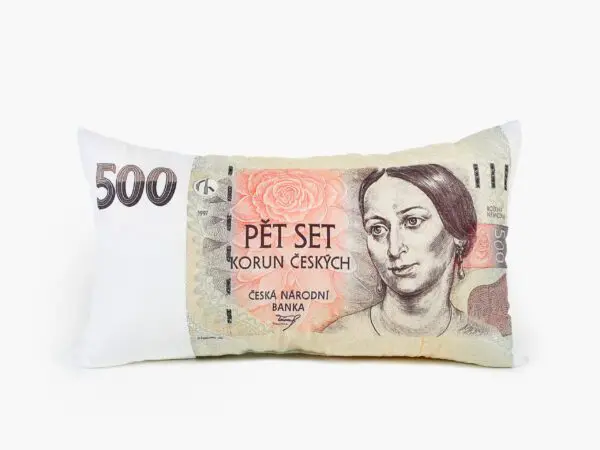 Polštář 3D bankovka 500 Kč značky Škodák