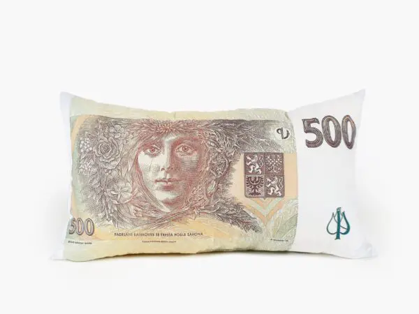 Polštář 3D bankovka 500 Kč značky Škodák