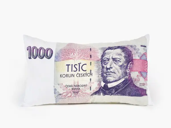Polštář 3D bankovka 1000 Kč značky Škodák