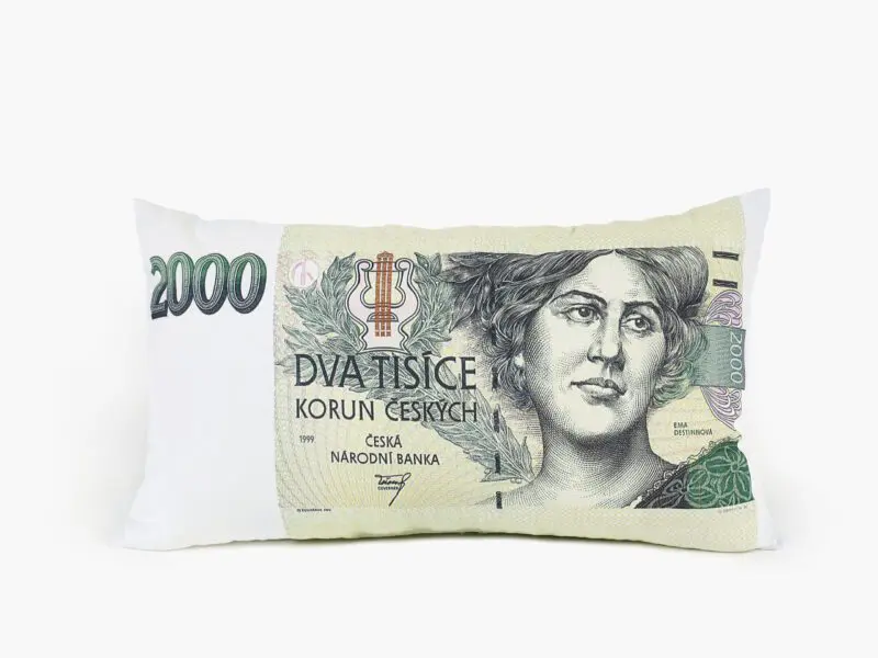 Polštář 3D bankovka 2000 Kč značky Škodák
