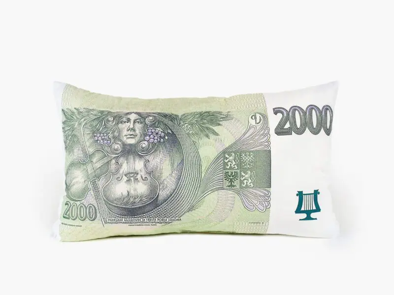 Polštář 3D bankovka 2000 Kč značky Škodák