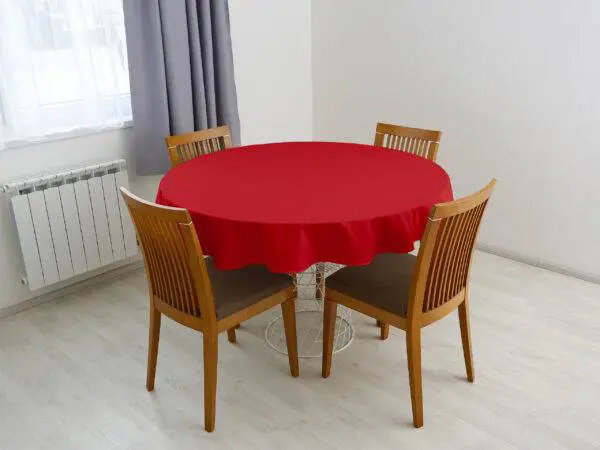 Kulatý ubrus Loneta sangria značky Škodák.