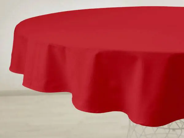 Kulatý ubrus Loneta sangria značky Škodák.