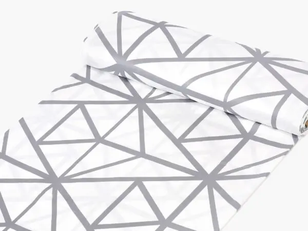 Bavlněná látka šedé geometrické tvary metráž značky Škodák