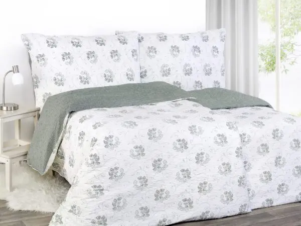 Krepové povlečení zelené ornamenty a tvary - vende značky Škodák