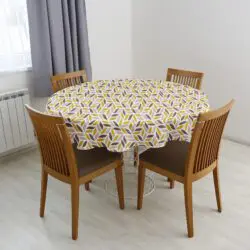 Kulatý bavlněný ubrus podzimní vintage listy značky Škodák