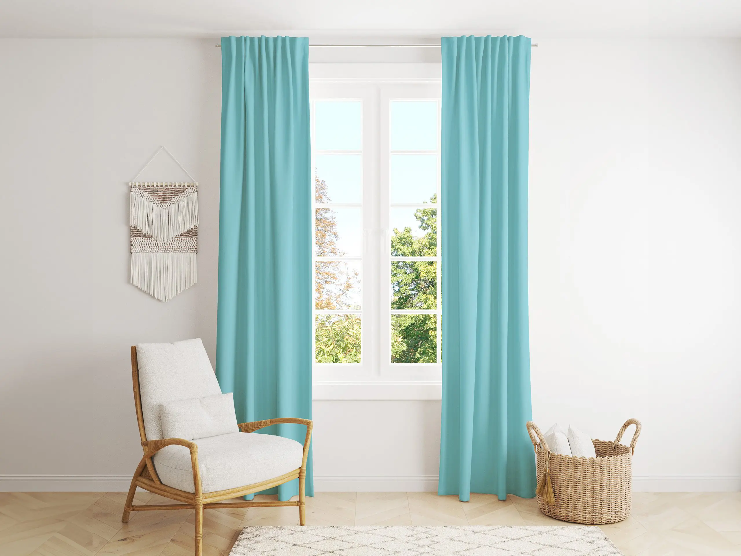 Dekorační závěs Rongo tyrkysový značky Škodák