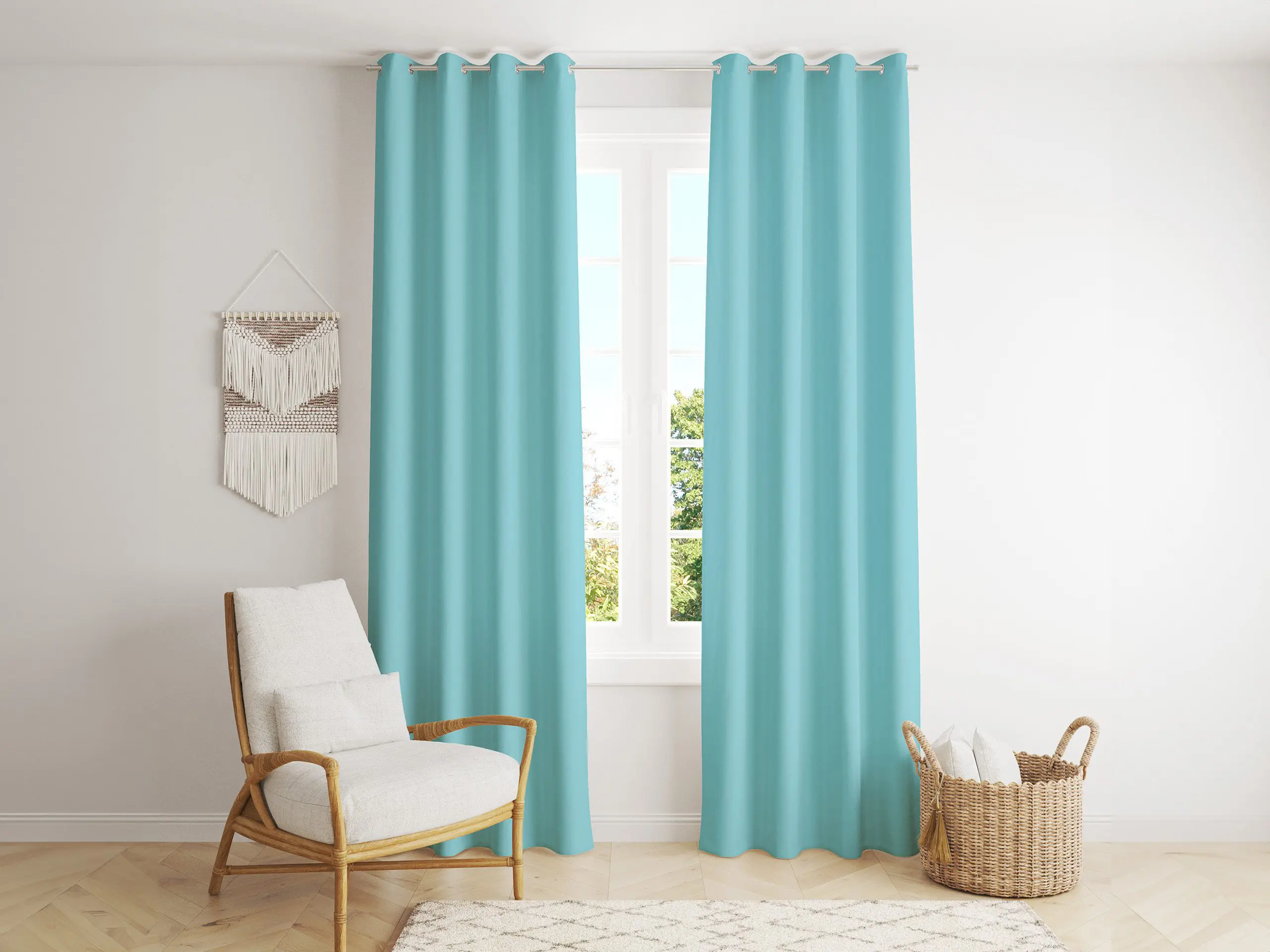 Dekorační závěs Rongo tyrkysový značky Škodák