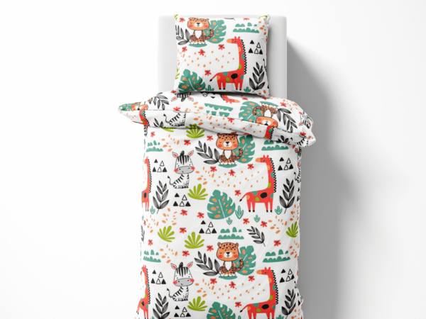 Krepové povlečení do školky malované safari značky Škodák