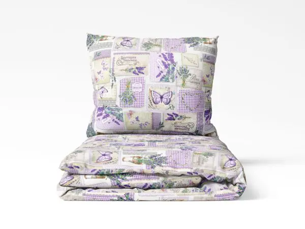 Bavlněné povlečení levandule s motýlky značky Škodák