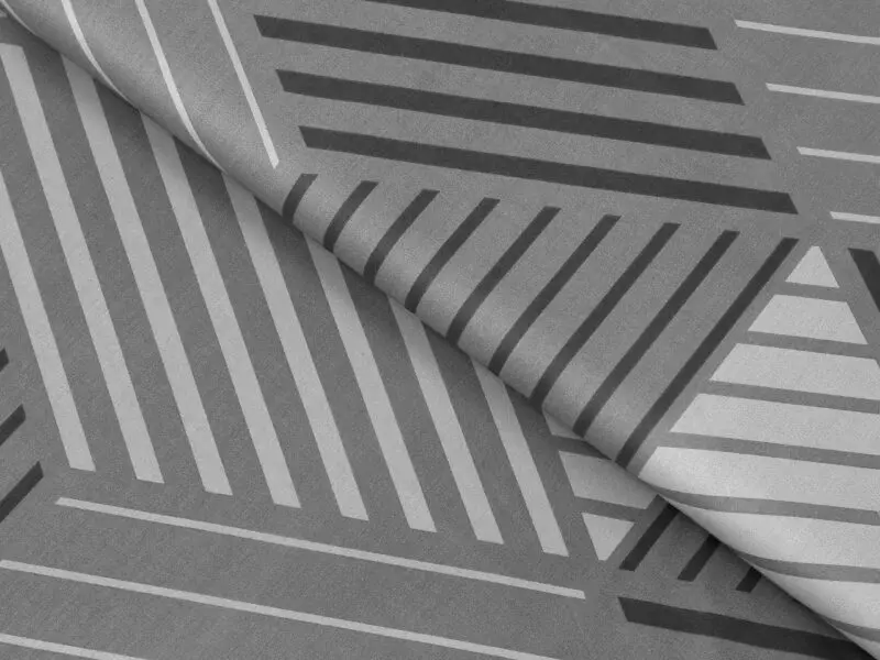 Bavlněná látka geometrické pruhy na šedé metráž značky Škodák