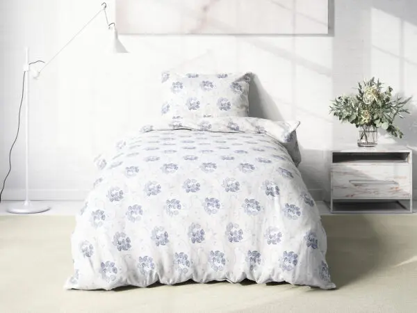 Bavlněné povlečení modré ornamenty na bílé značky Škodák