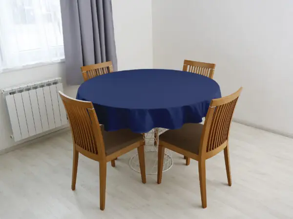 Kulatý ubrus Loneta modrošedý značky Škodák