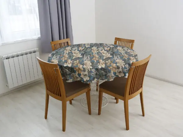 Kulatý ubrus Loneta hnědé květy značky Škodák