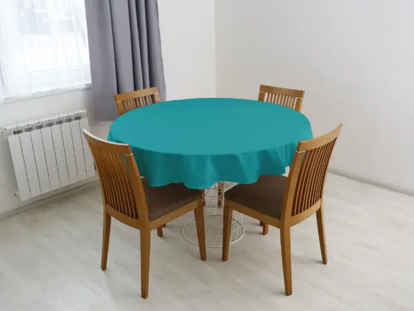 Kulatý ubrus Loneta tyrkysový značky Škodák