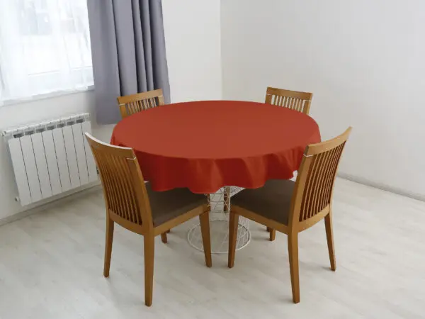 Kulatý ubrus Loneta cihlový značky Škodák