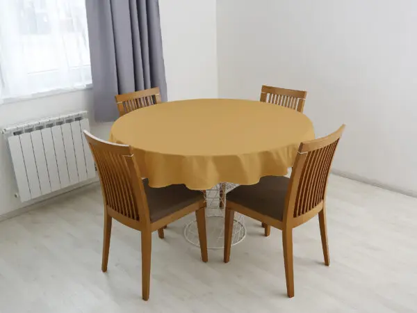 Kulatý ubrus Loneta karamelový značky Škodák