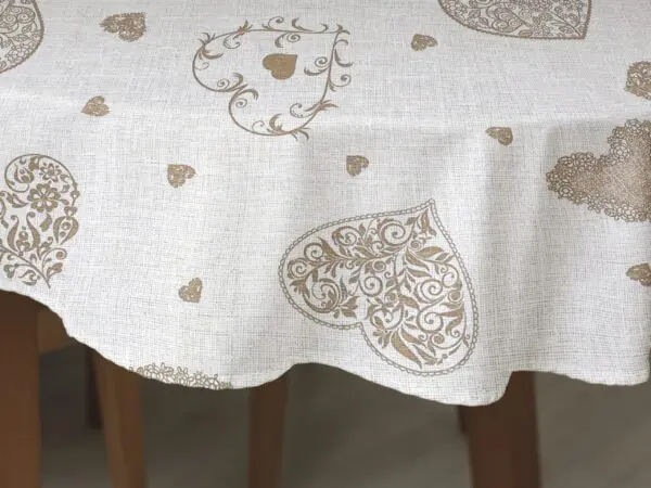 Oválný ubrus Loneta proutěné srdce značky Škodák