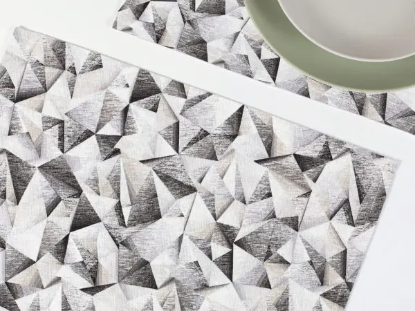 Prostírání Loneta šedočerné geometrické tvary značky Škodák