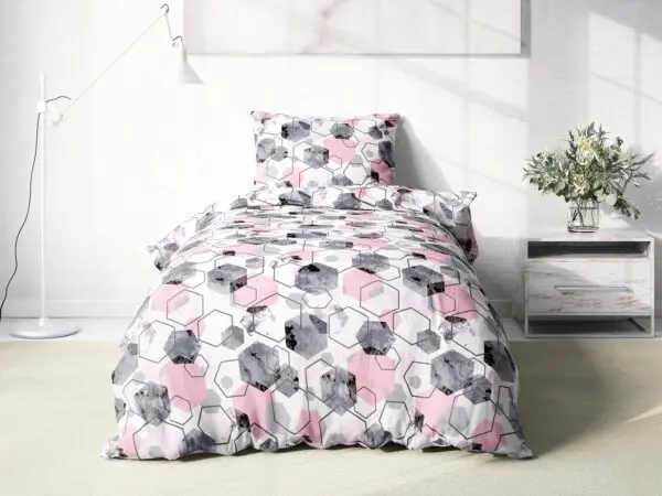 Bavlněné povlečení růžové hexagony značky Škodák