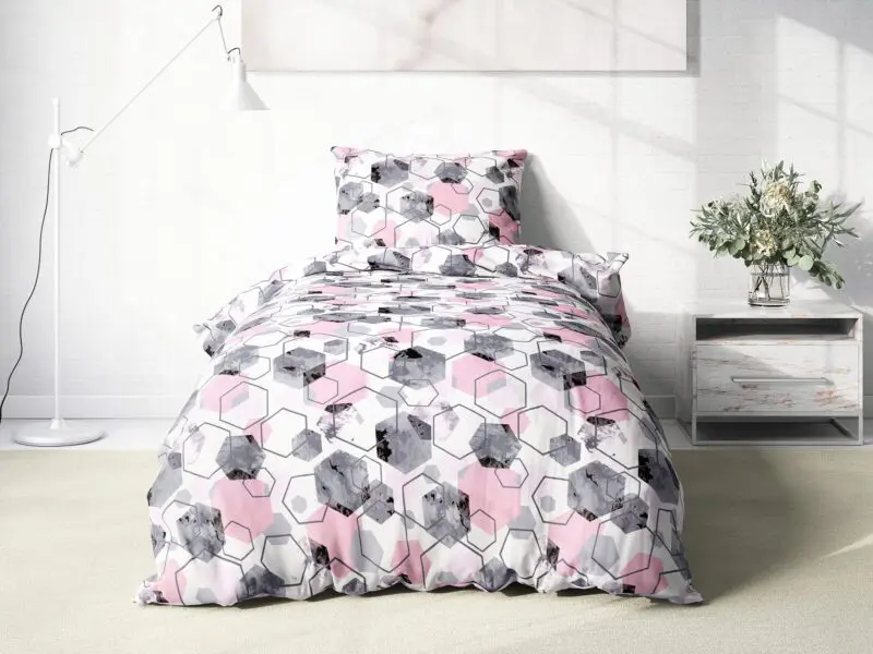 Bavlněné povlečení růžové hexagony značky Škodák