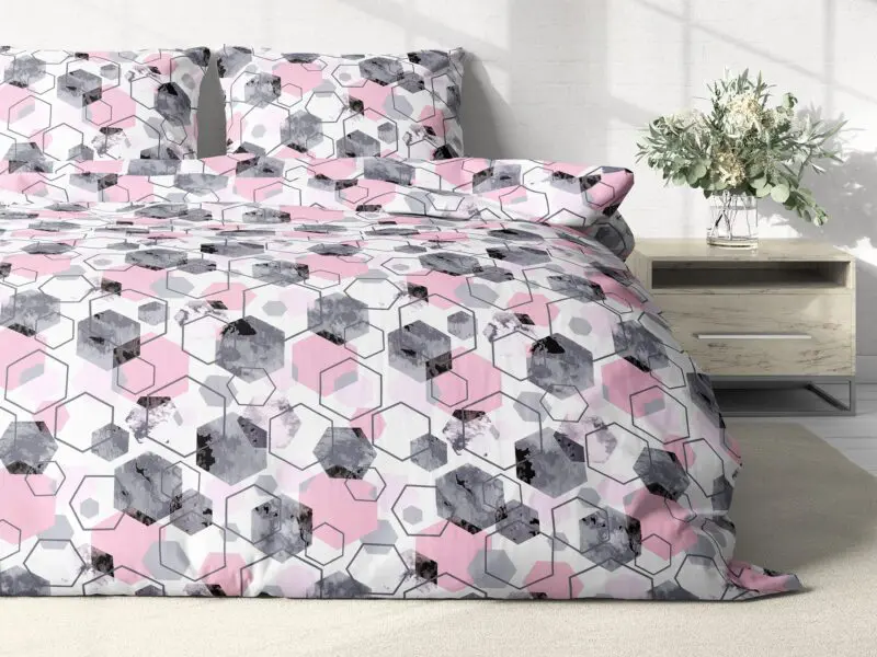 Bavlněné povlečení růžové hexagony značky Škodák