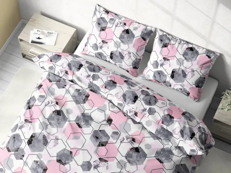 Bavlněné povlečení růžové hexagony značky Škodák