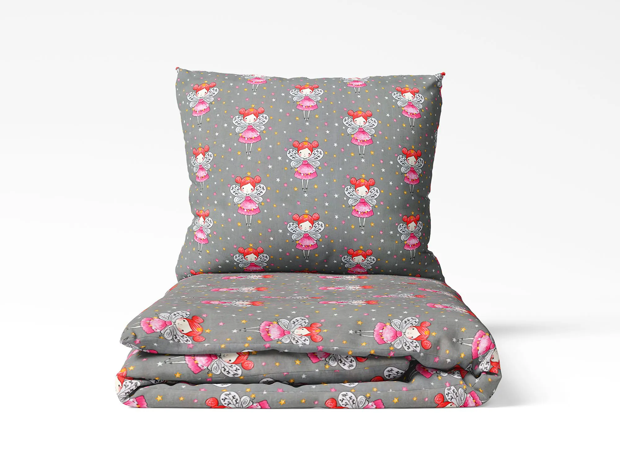 Dětské bavlněné povlečení víly na šedé značky Škodák