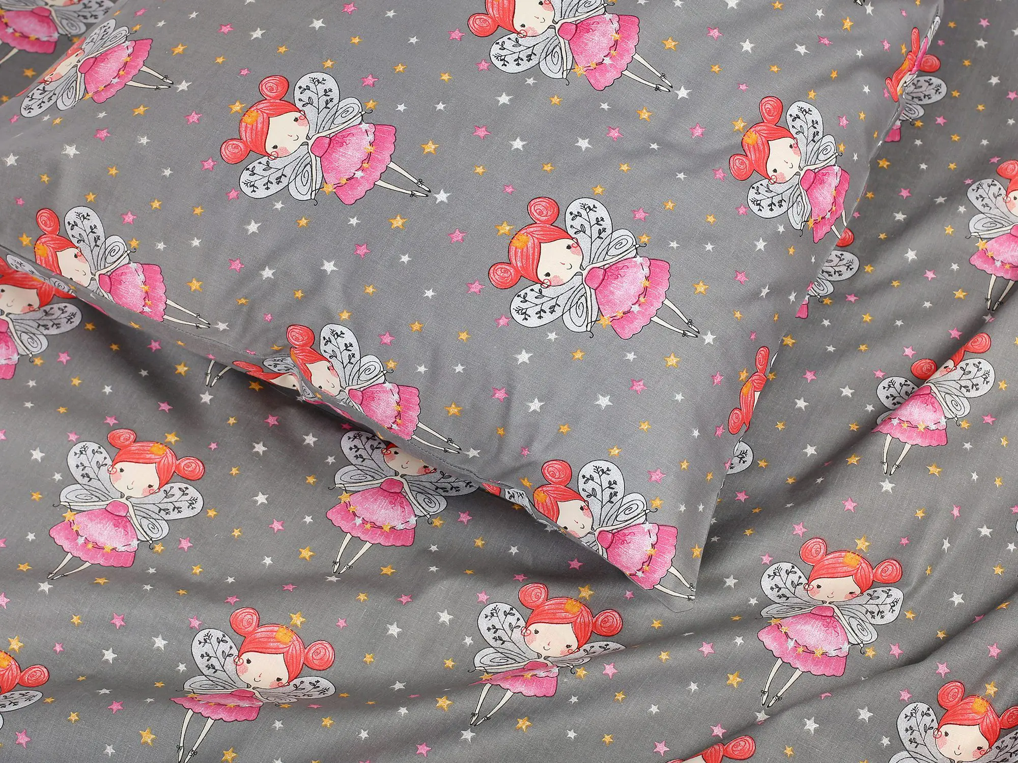 Dětské bavlněné povlečení víly na šedé značky Škodák