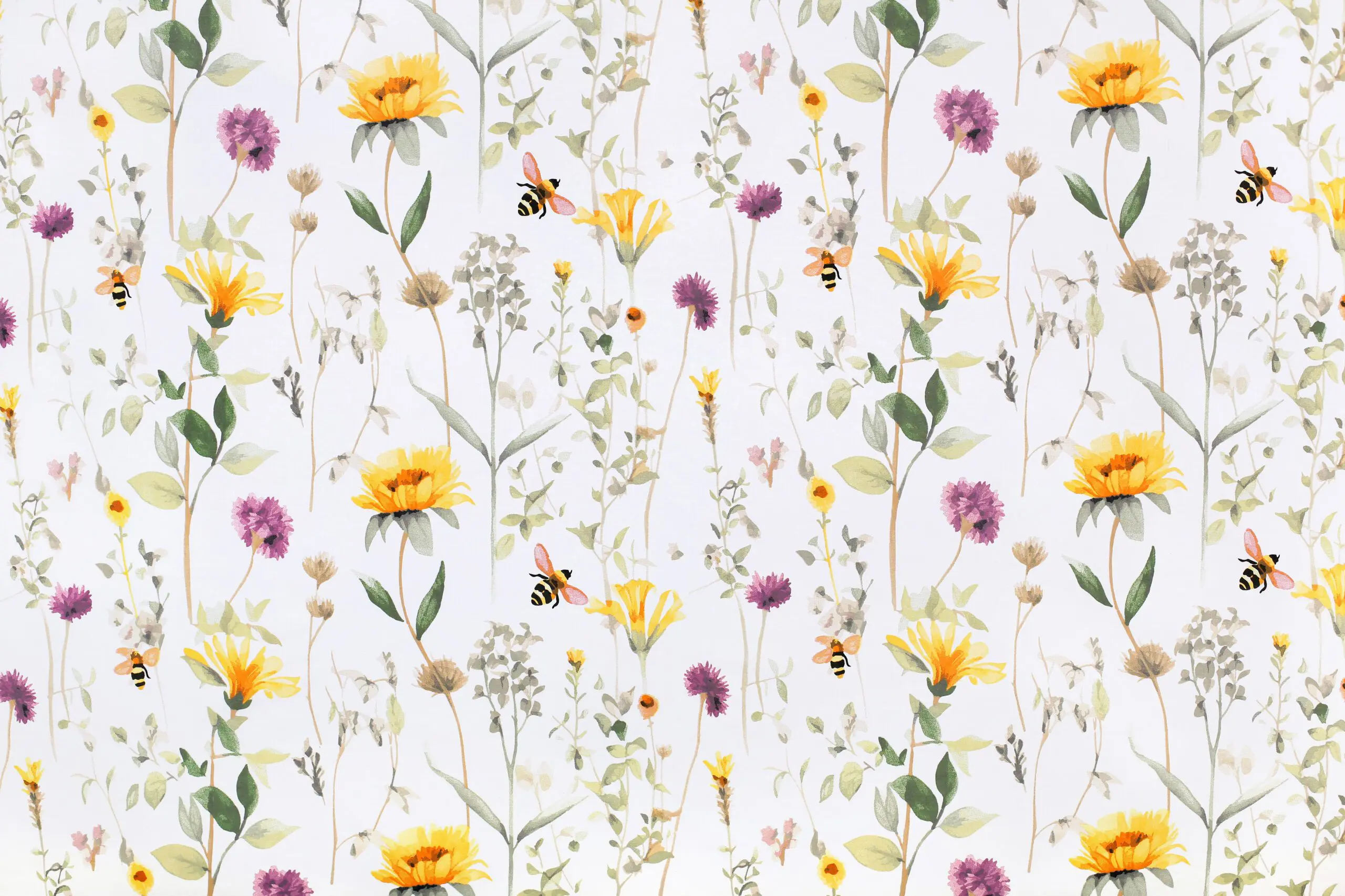 Bavlněná látka louka se čmelákem metráž značky Škodák