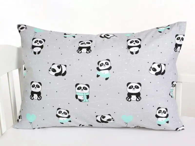 Bavlněné povlečení do školky panda na šedé značky Škodák