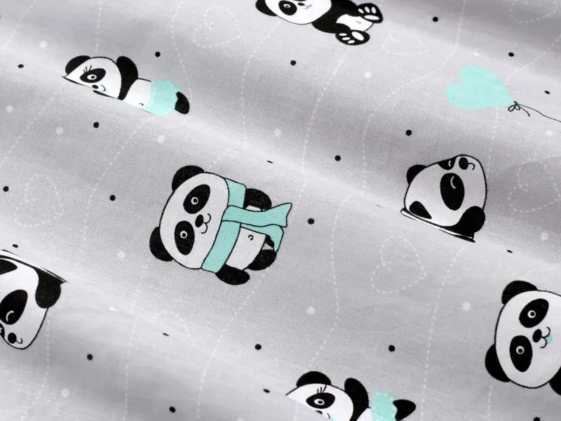 Bavlněné povlečení do školky panda na šedé značky Škodák
