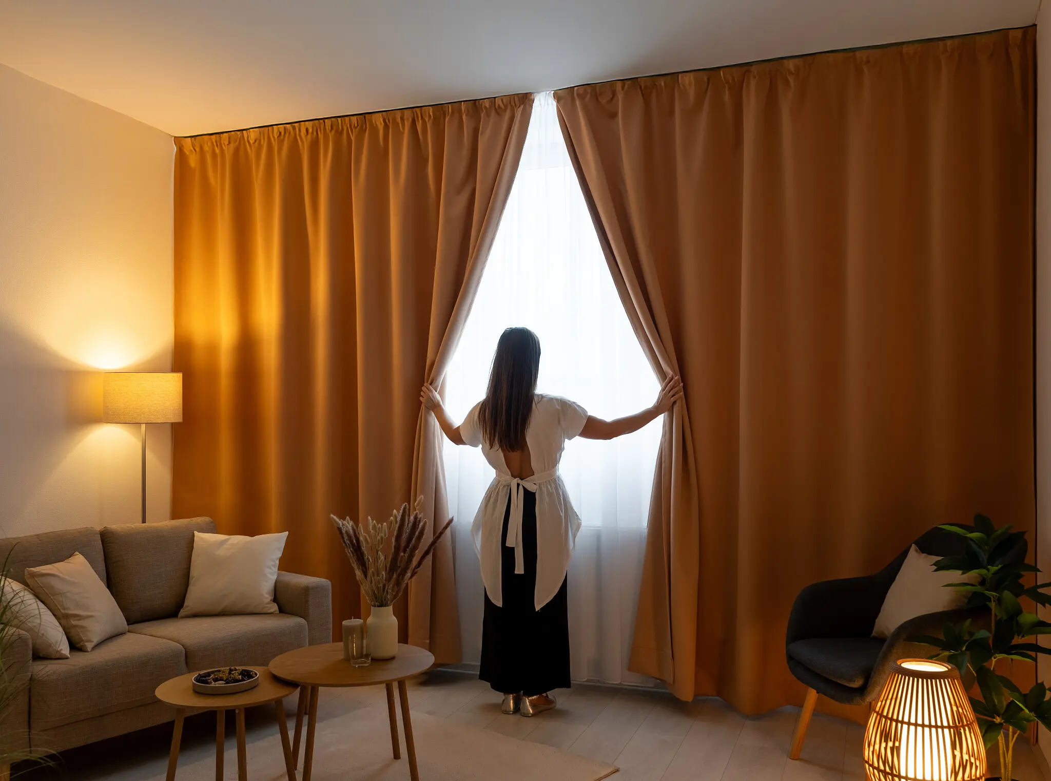 Zatemňovací závěs Blackout světle hnědý