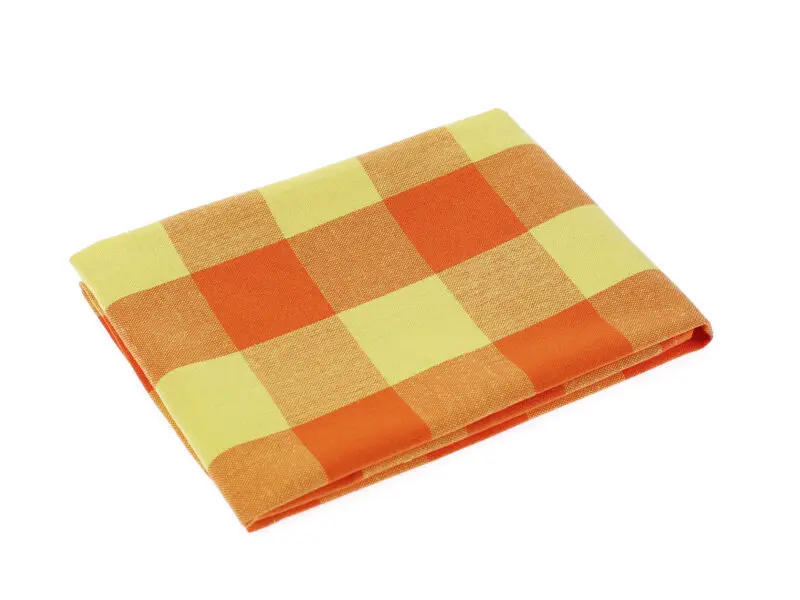 Bavlněná utěrka z kanafasu oranžovo-žlutá kostka velká 50x70 cm značky Škodák