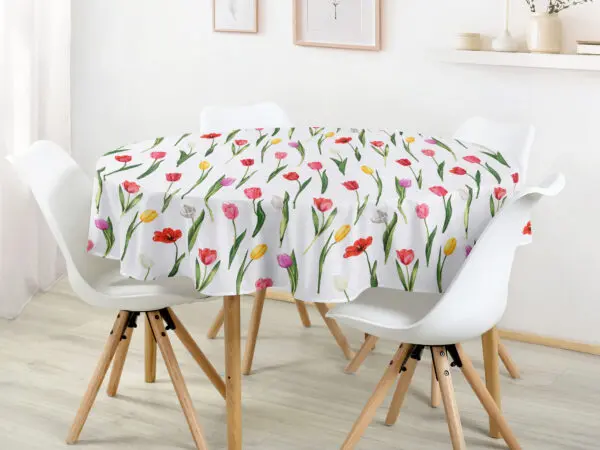 Kulatý ubrus bavlněný tulipány značky Škodák