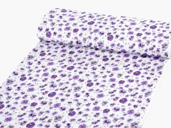 Bavlněný satén macešky metráž značky Škodák