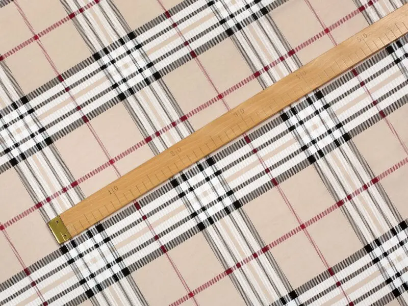 Flanelová látka béžové káro značky Škodák