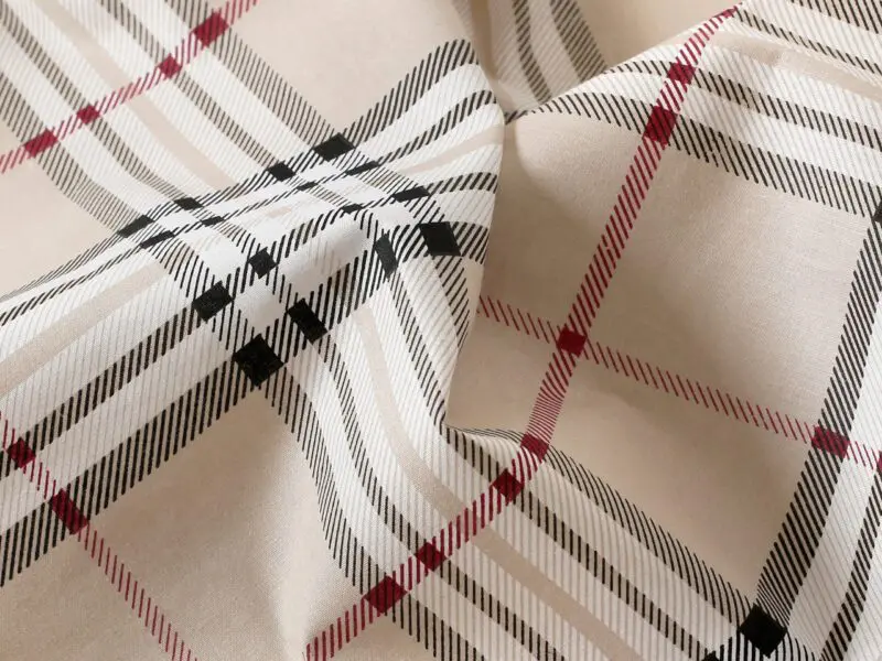 Bavlněná látka béžové káro značky Škodák