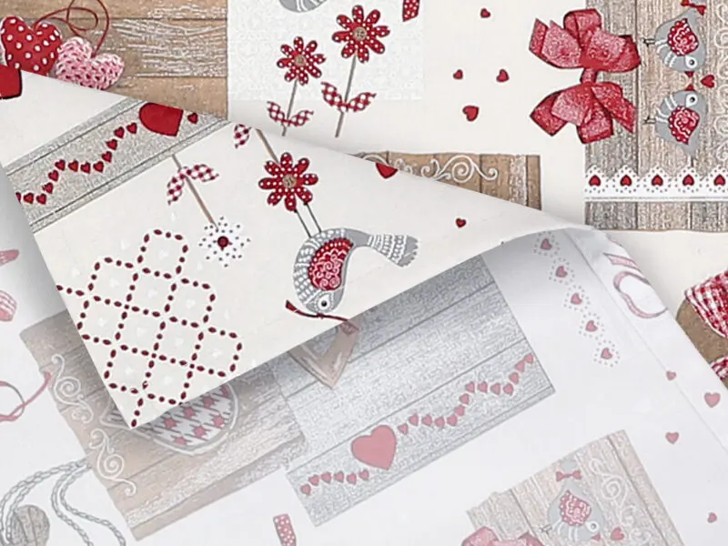 Prostírání Loneta vínová srdíčka patchwork značky Škodák