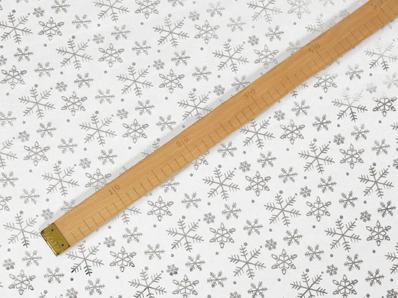 Teflonová látka stříbrné vločky na bílé značky Škodák