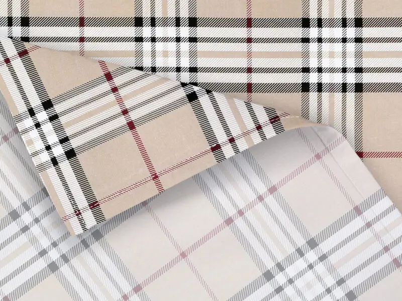 Bavlněné prostírání béžové káro značky Škodák