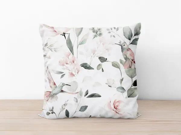 Saténový povlak na polštář růžoví kolibříci značky Škodák