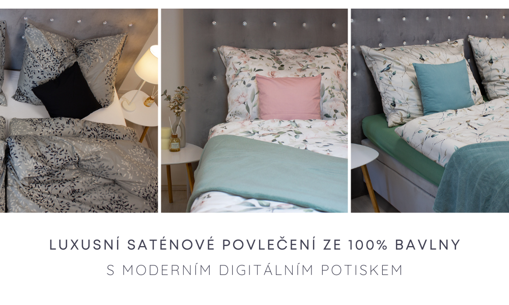 Saténové povlečení ze 100% bavlny s digitálním potiskem