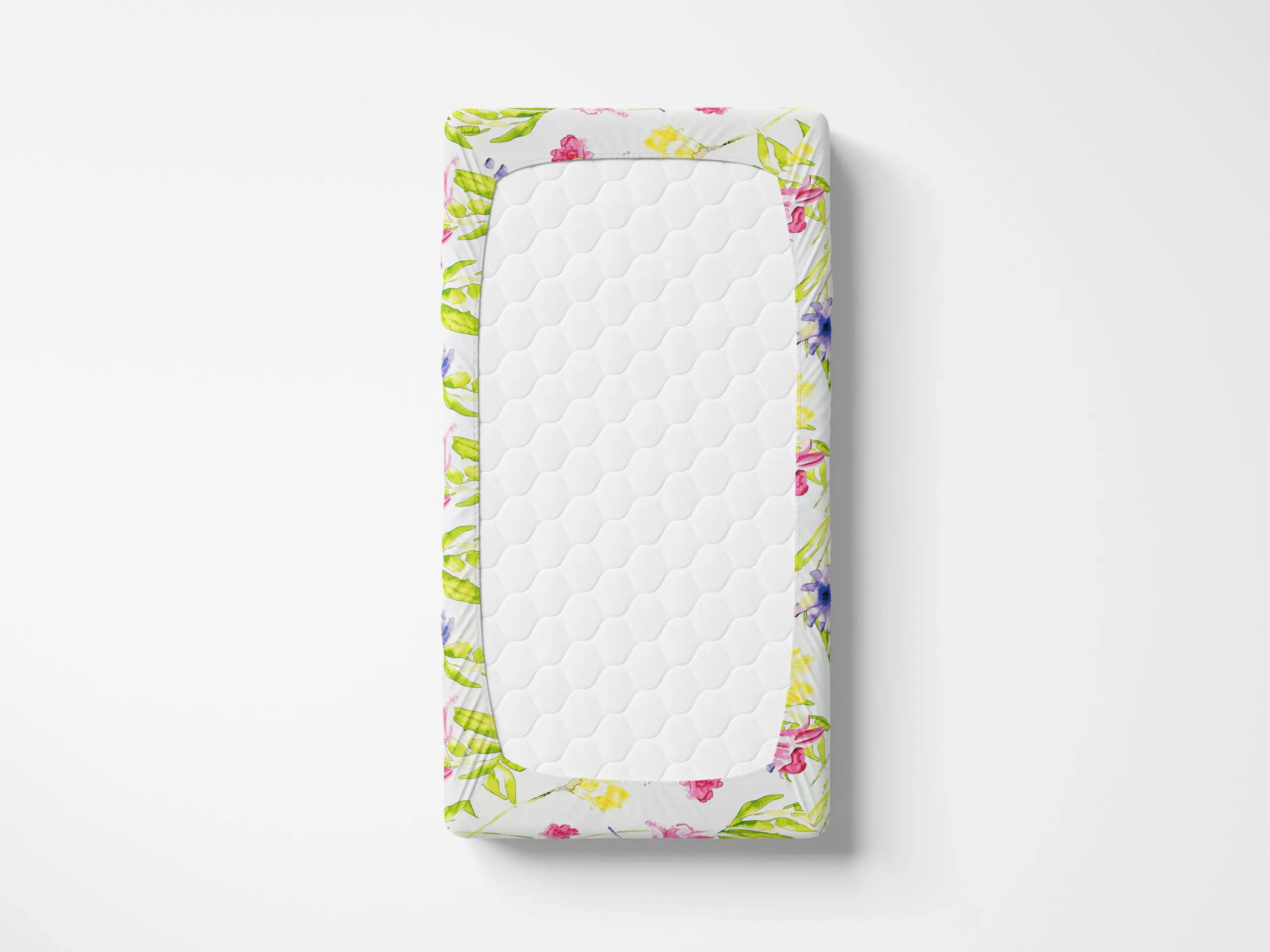 Bavlněné napínací prostěradlo žluté květy s tulipány značky Škodák