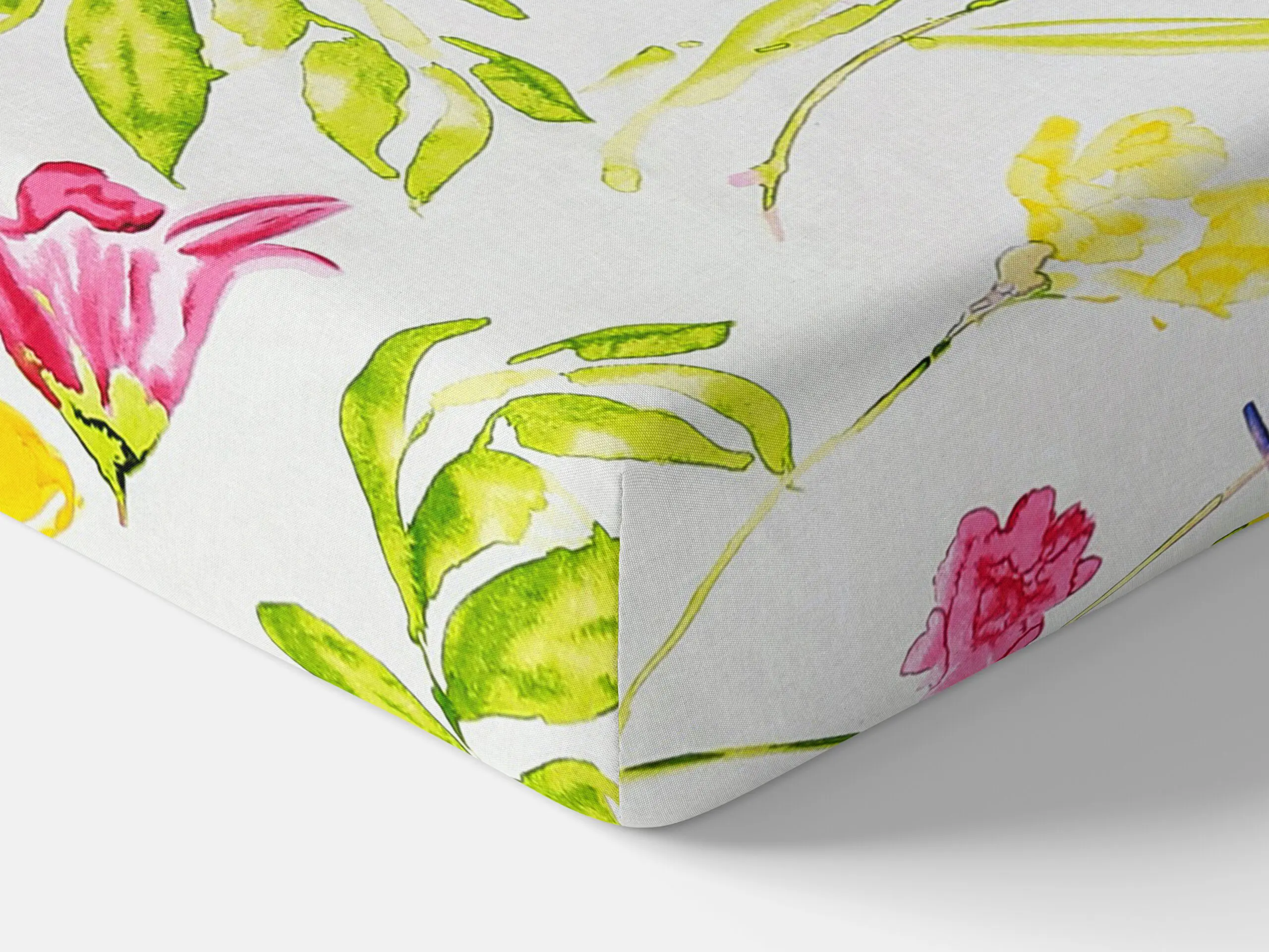 Bavlněné napínací prostěradlo žluté květy s tulipány značky Škodák