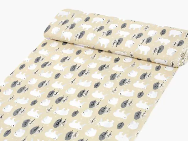 bavlněné prostěradlo lední medvěd na béžové značky škodák