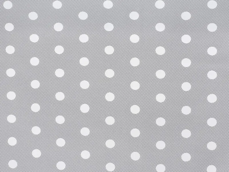 PVC ubrus Bílý puntík na šedé 120x140 cm