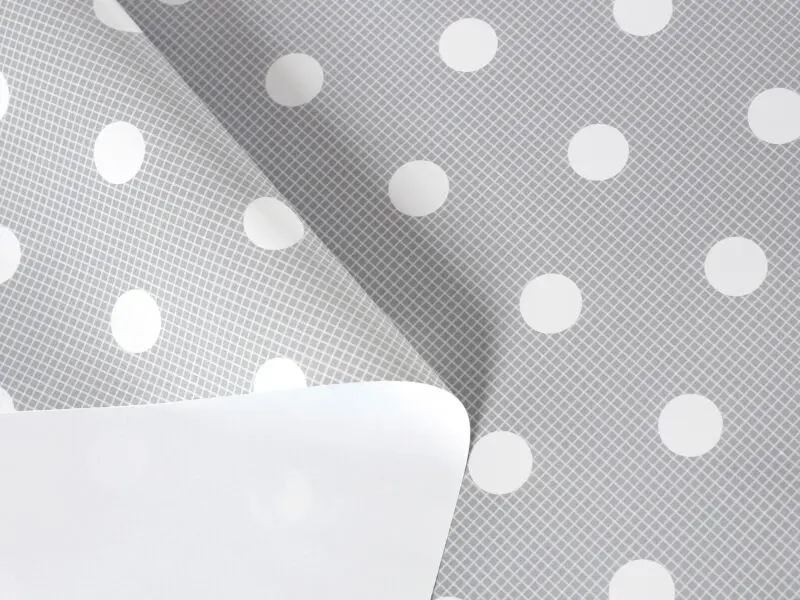 PVC ubrus Bílý puntík na šedé 120x140 cm
