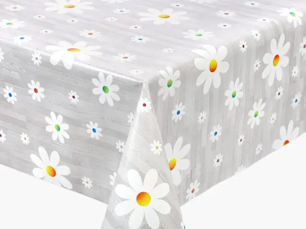 PVC ubrus kopretiny na šedé 118x140 cm