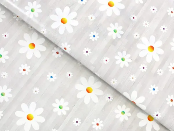 PVC ubrus kopretiny na šedé 118x140 cm